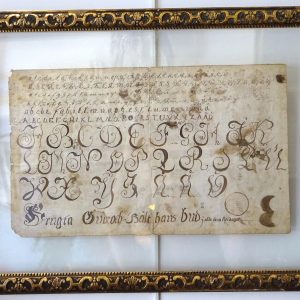 Planche de calligraphie Suède XVIIIème