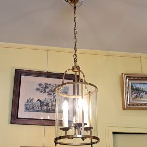 Lanterne de vestibule 3 feux en laiton doré - Diamètre 25 cm