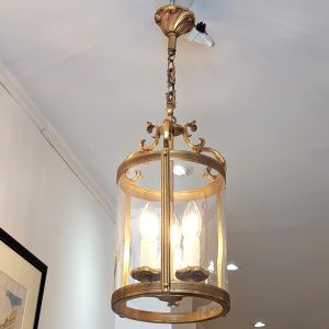 Lanterne 3 feux en bronze doré - Diamètre 20 cm