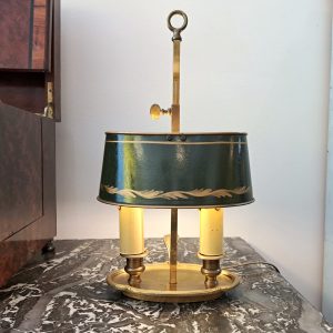 Petite lampe bouillotte bronze doré 2 feux