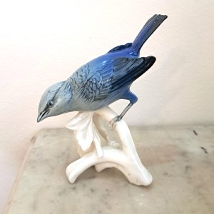 Tangara Oiseau bleu en porcelaine allemande Karl Ens